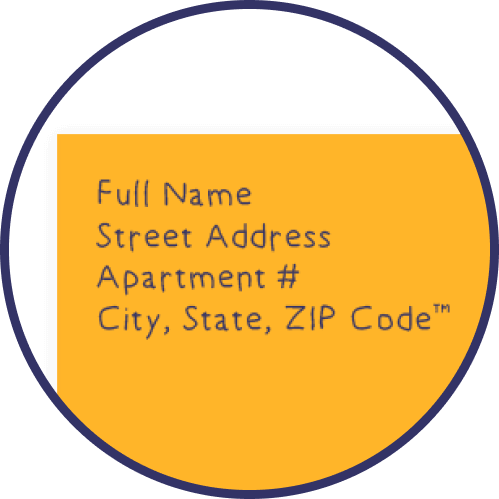 An example of a properly addressed letter.